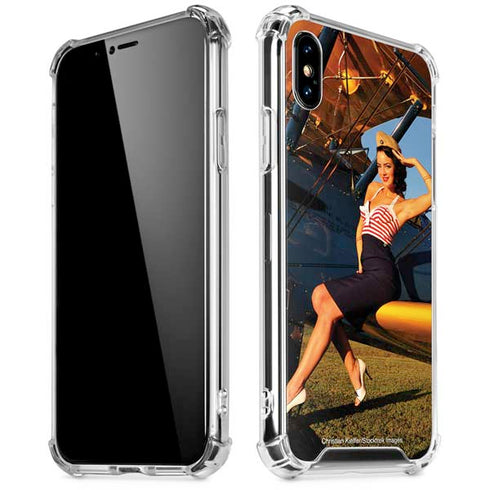 1940s Pin-Up On Stearman Biplane iPhone XS Max Clear Case
